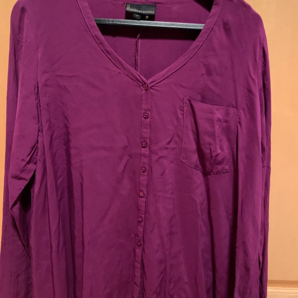 Jeans by Buffalo Mauve Blouse (Size: LG)